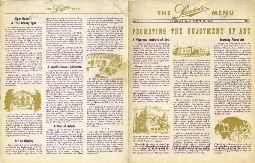 Menu - The Sanders Menu, Vol. 3, No. 1