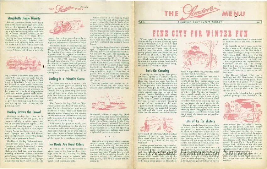 Menu - The Sanders Menu, Vol. 3, No. 3