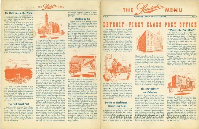 Menu - The Sanders Menu, Vol. 3, No. 9