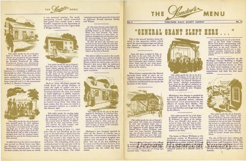 Menu - The Sanders Menu, Vol. 3, No. 13