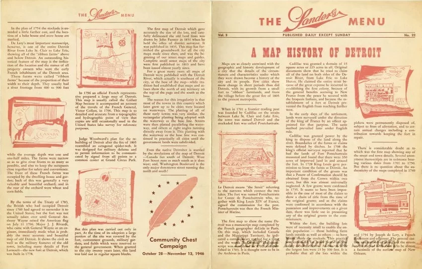 Menu - The Sanders Menu, Vol. 3, No. 22