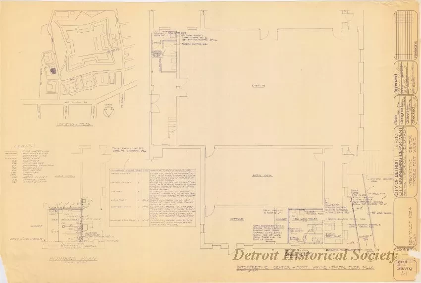 Blueprint - Interpretive Center, Historic Fort Wayne - 
New Toilet Room