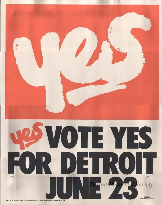 Poster - Vote Yes for Detroit
