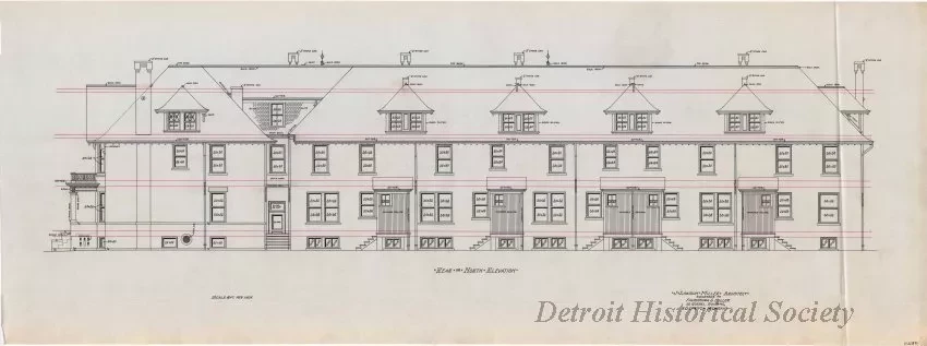 Drawing, Architectural - Rear or North Elevation