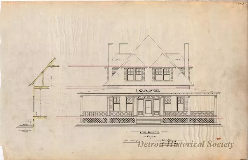 Drawing, Architectural - Front Elevation - Cafe