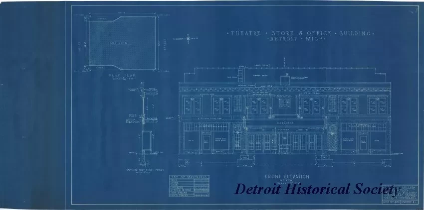 Blueprint - Theatre, Store & Office Building,
Detroit, Michigan