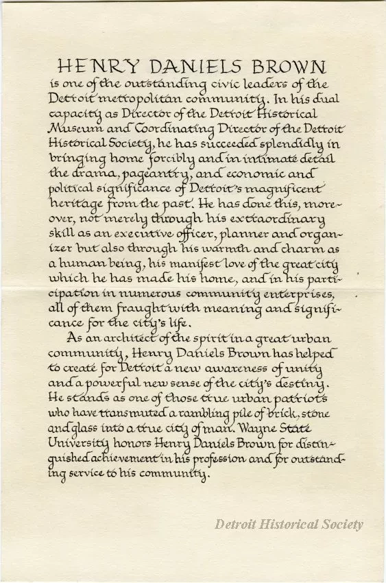 Certificate - Honorary Doctor of Humanities Certificate