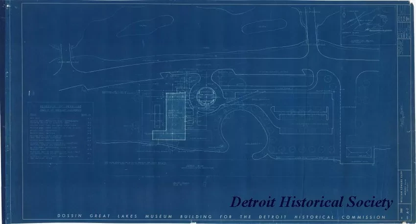 Blueprint - Dossin Great Lakes Museum Building for the Detroit Historical Commission