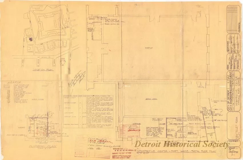 Blueprint - Interpretive Center, Historic Fort Wayne - 
New Toilet Room