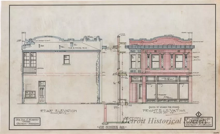 Drawing, Architectural - Rear Elevation,
Front Elevation