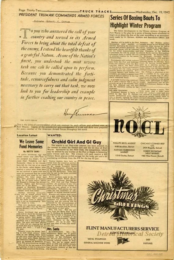 Newspaper - Truck Tracks