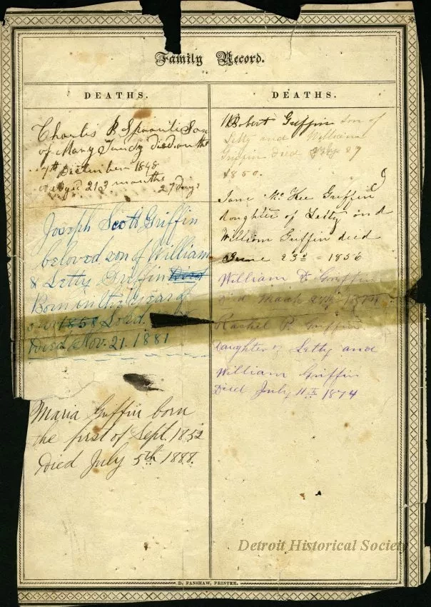 Register, Family - Family Record