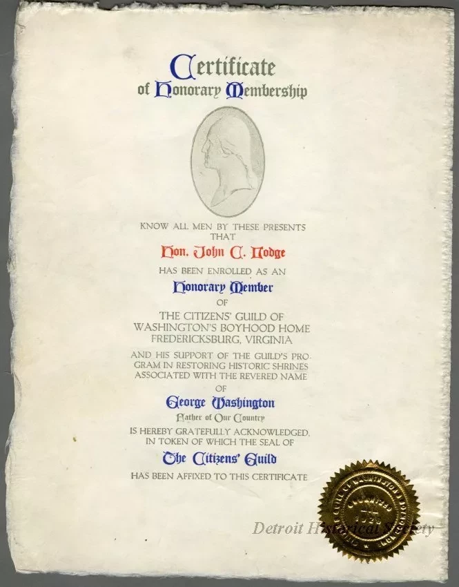Certificate, Membership