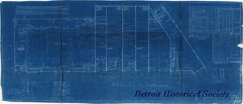 Blueprint - First Floor Plan,
Lakeshore Village Shopping Center for Milton Ratner