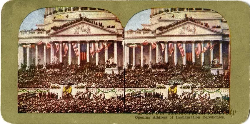 Stereograph - Opening Address of Inauguration Ceremonies