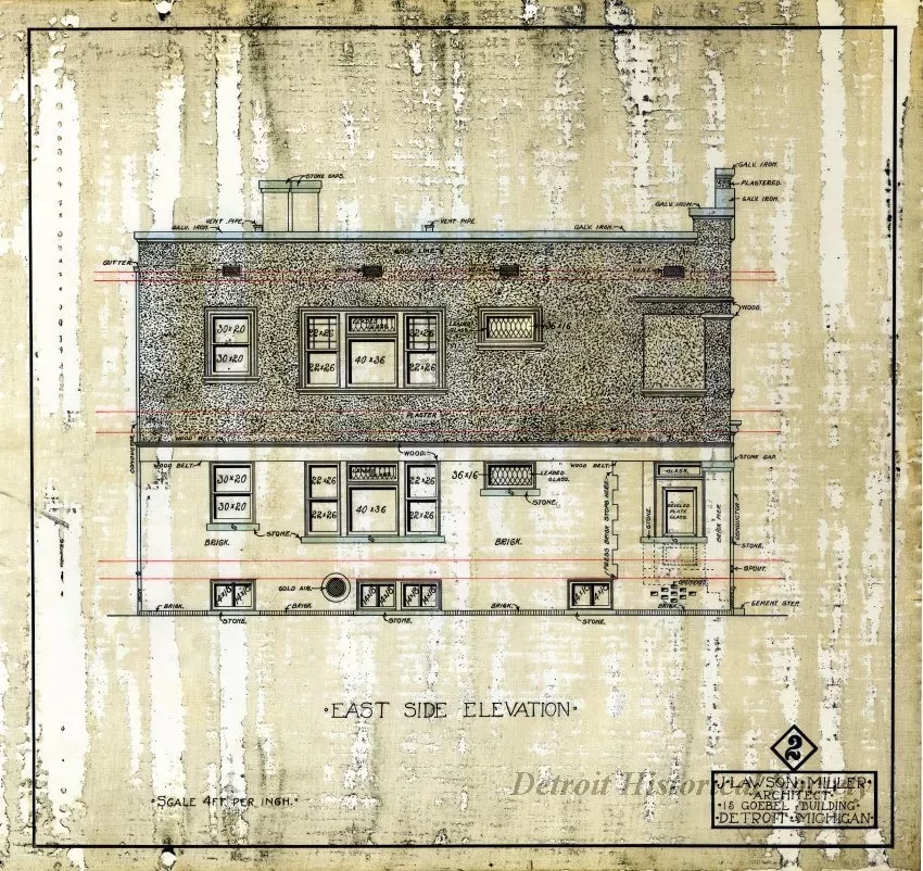 Drawing, Architectural - East Side Elevation