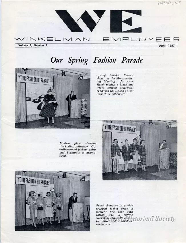 Newsletter - WE Winkelman Employees, Vol. 2, No. 1
April, 1957