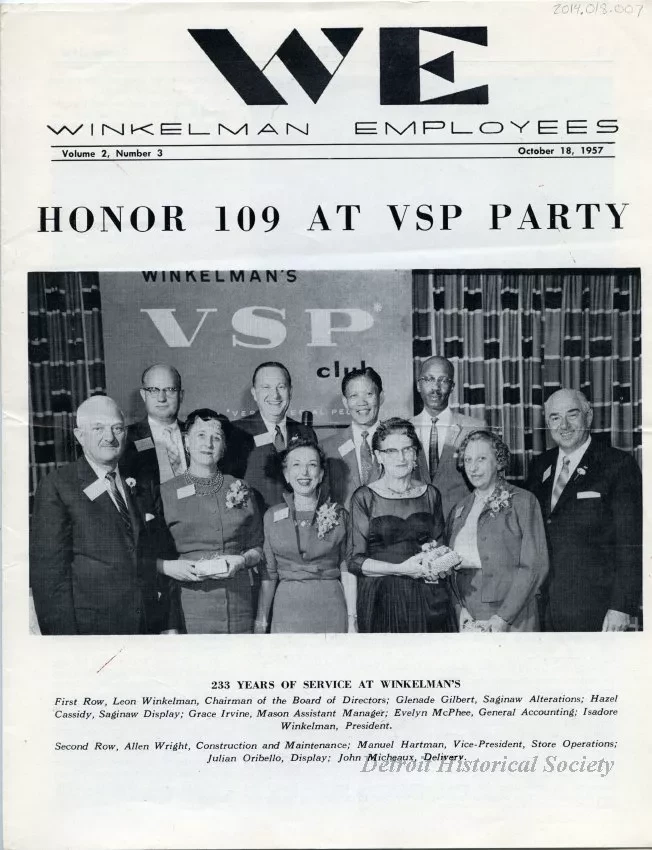 Newsletter - WE Winkelman Employees, Vol. 2, No. 3
October 18, 1957