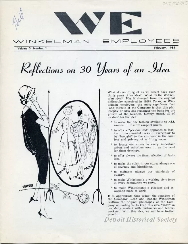 Newsletter - WE Winkelman Employees, Vol. 3, No. 1
February, 1958