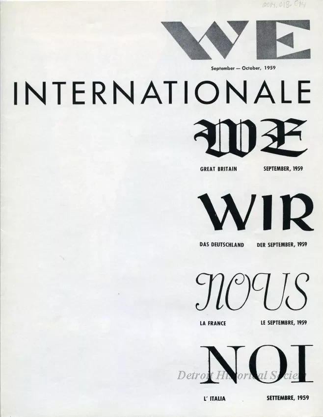 Newsletter - WE Winkelman Employees
September - October, 1959