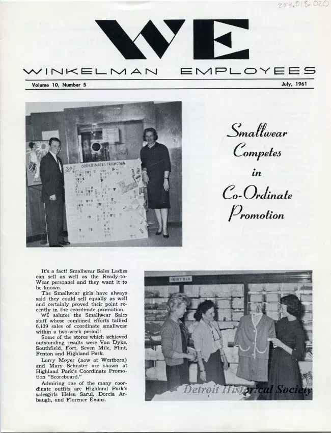 Newsletter - WE Winkelman Employees, vol. 10, no. 5
July, 1961