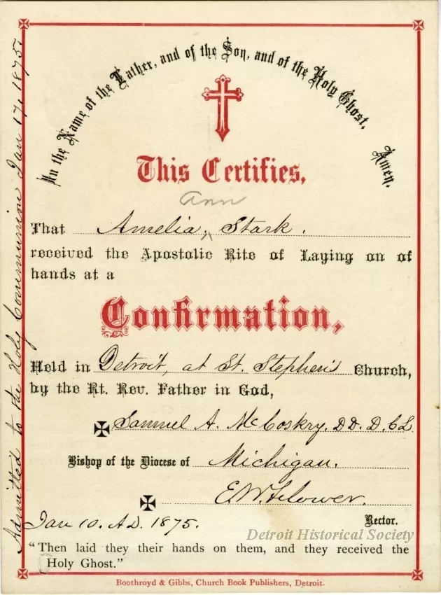 Certificate, Confirmation