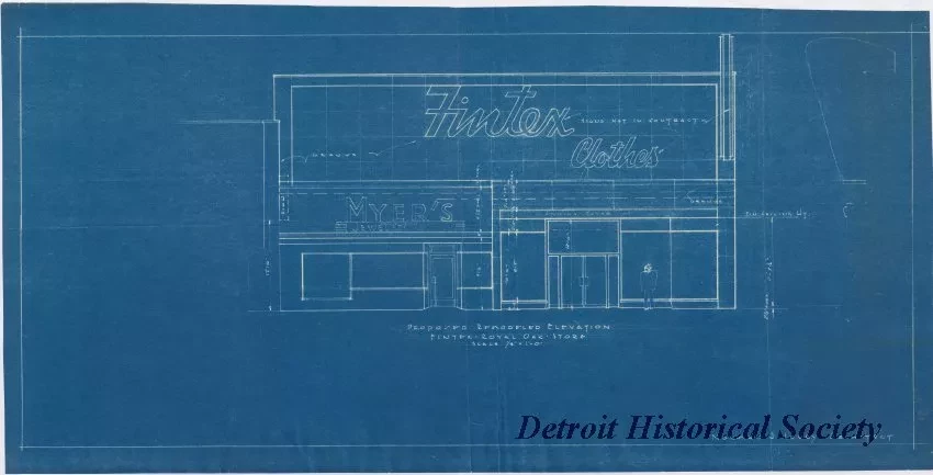 Blueprint - Proposed Remodel Elevation,
Fintex, Royal Oak Store