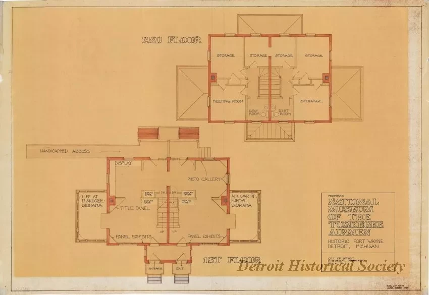 Drawing, Architectural - Proposed National Museum of the Tuskegee Airmen,
Historic Fort Wayne, Detroit, Michigan