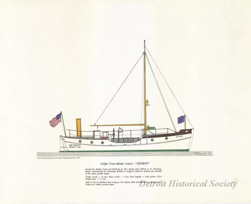 Print - Scripps Trans-Atlantic Cruiser - "Detroit"