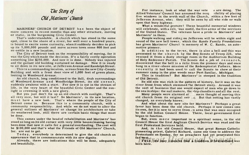 Pamphlet - The Story of Old Mariners' Church