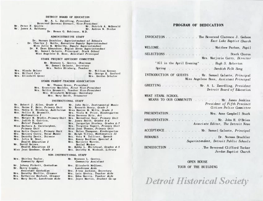 Program - George W. Stark Elementary School