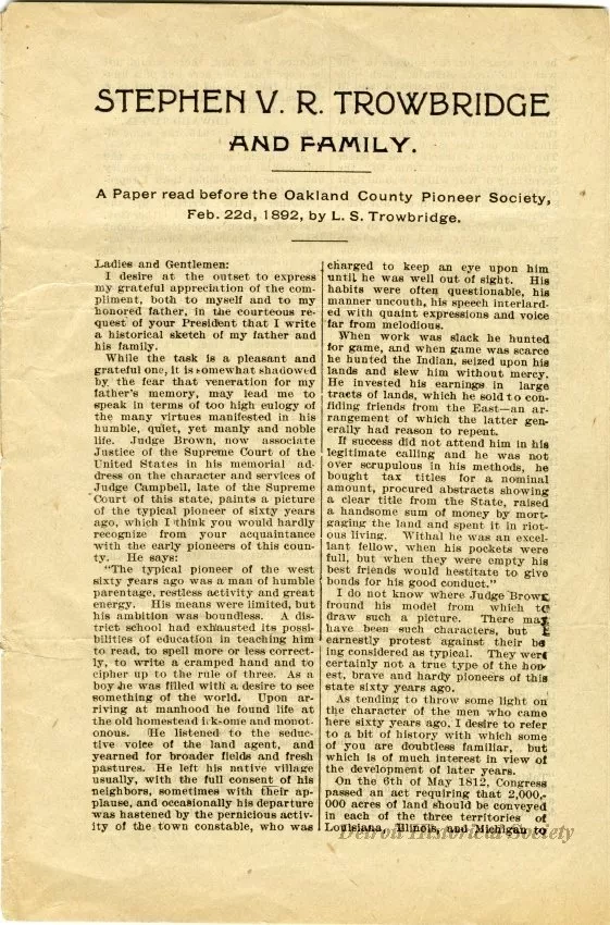 Transcript - Stephen V.R. Trowbridge and Family