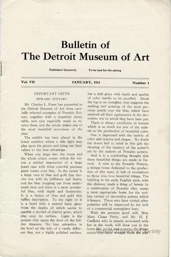 Bulletin - Bulletin of the Detroit Museum of Art, Vol. VII, No. 1