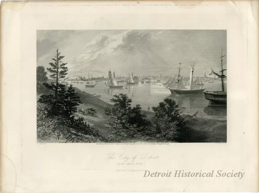 Print - The City of Detroit (From Canada Shore.)