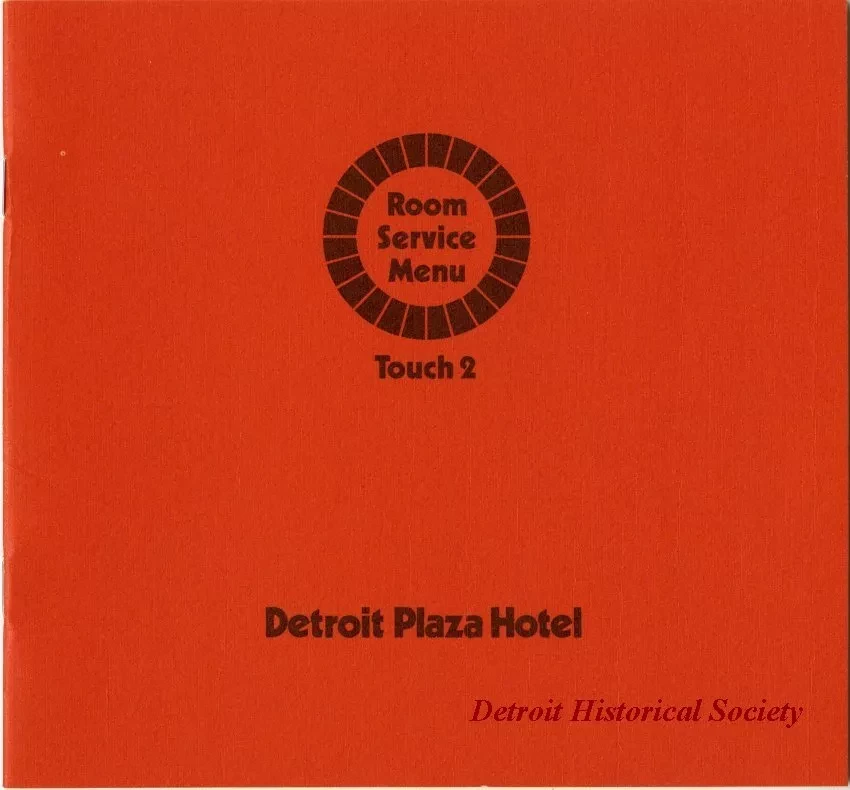 Menu - Hotel Services Directory & Room Service Menu, Detroit Plaza Hotel