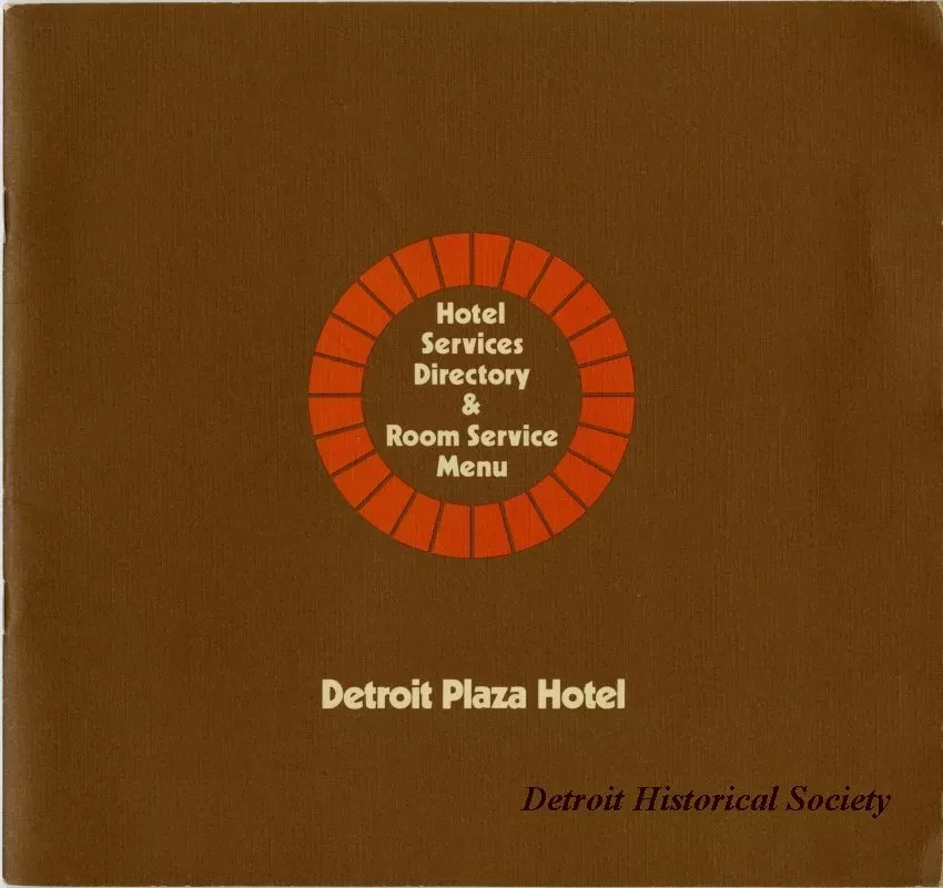 Menu - Hotel Services Directory & Room Service Menu, Detroit Plaza Hotel