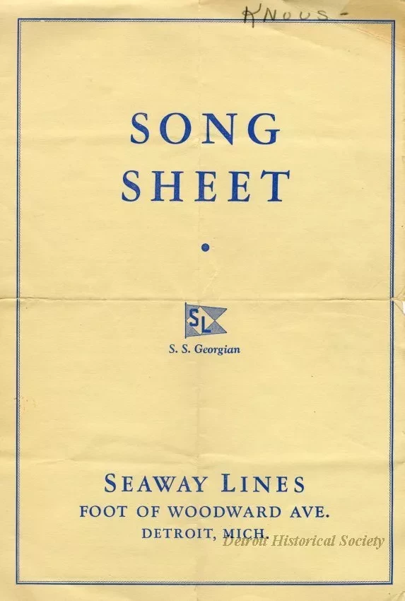 Music, Sheet - Song Sheet, S.S. Georgian