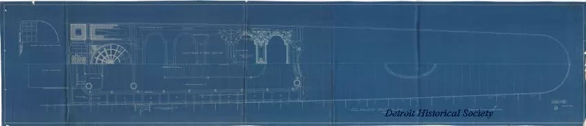 Blueprint - Ceiling and Deck Plan - Aft End of Main Saloon