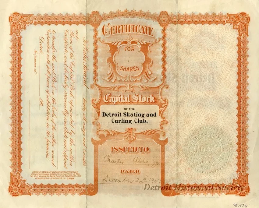 Certificate, Stock