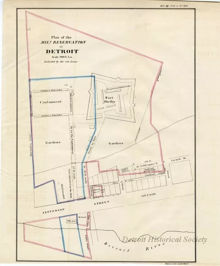 Map - Plan of the Mily. Reservation at Detroit