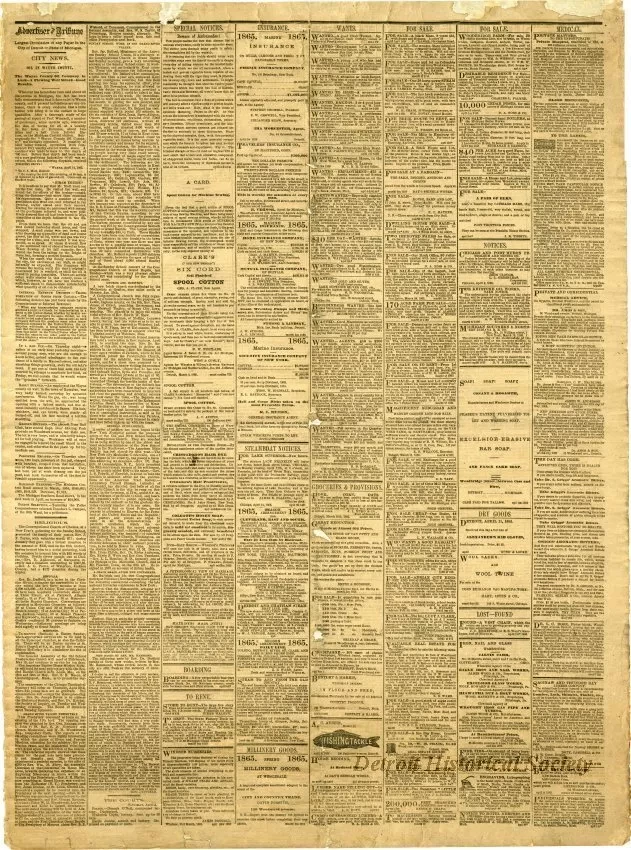 Newspaper - Detroit Advertiser and Tribune