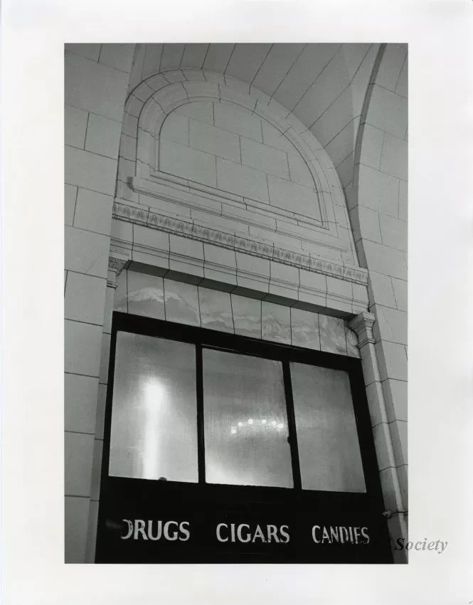 Print, Photographic - Michigan Central Train Depot, "Drugs, Cigars, Candies"