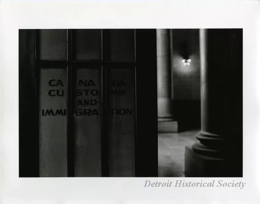 Print, Photographic - Michigan Central Train Depot, "Canada Customs and Immigration"