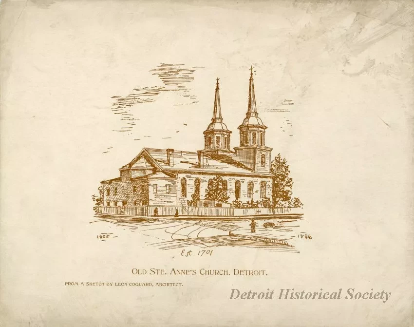 Print - Old Ste. Anne's Church Detroit.