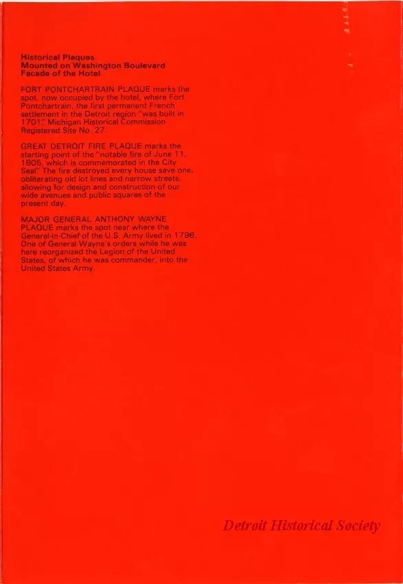 Pamphlet - Pontchartrain: a Name with historical Significance