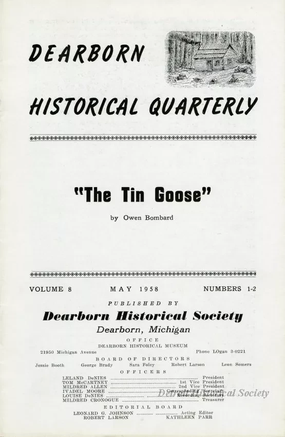 Journal - Dearborn Historical Quarterly, Volume 8, Numbers 1-2
