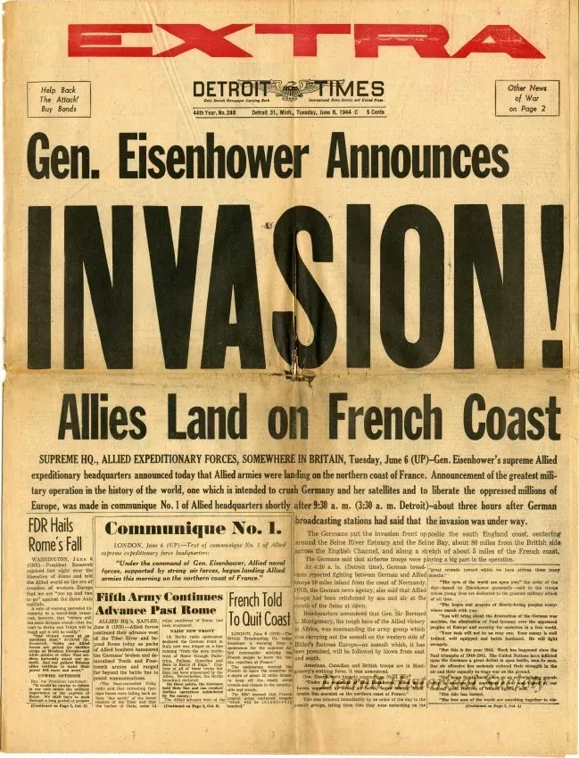 Newspaper - The Detroit Times, 44th Year, No. 248, June 6, 1944