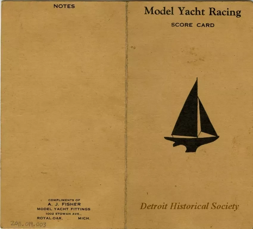 Scorecard - Model Yacht Racing Score Card