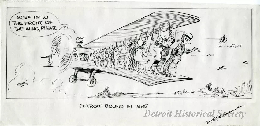 Cartoon - Detroit Bound in 1935