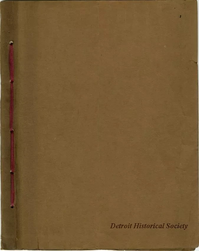 Specification - Specifications of Labor and Materials Required in the Erection and Completion of a Two Story Frame Residence to Be Built in Grosse Pointe, Michigan, for Mr. Wm. E. Roney.